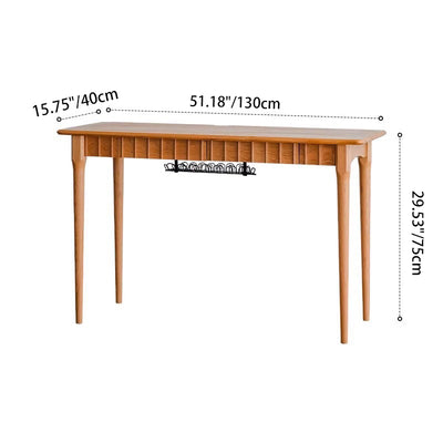 Contemporary Nordic Rectangular Cherry Wood Solid Wood Plywood Desks 2-Drawers For Home Office