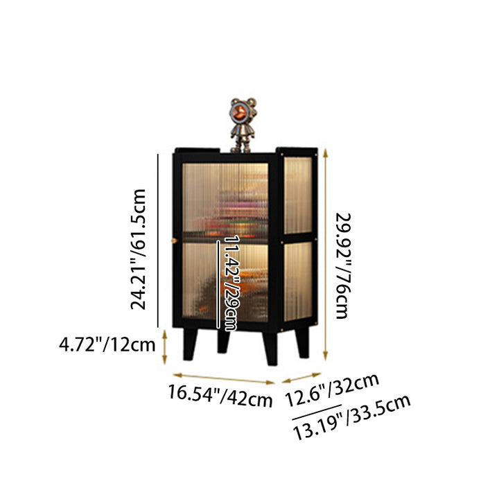 Zeitgenössischer nordischer Moso-Bambus-Acryl-Rechteckiger Aufbewahrungsschrank 2/3/4-Schrank für Wohnzimmer 