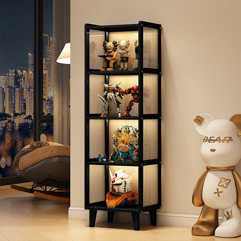 Contemporary Nordic Moso Bamboo Acrylic Rectangular Storage Cabinet 2/3/4-Cabinet For Living Room