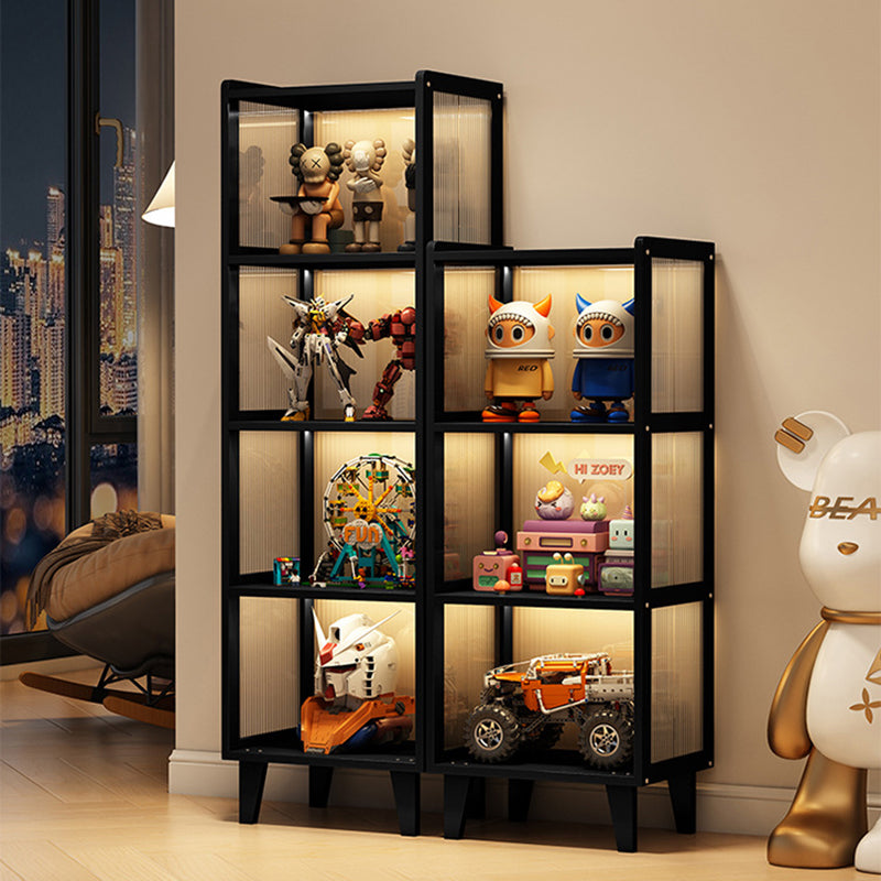 Contemporary Nordic Moso Bamboo Acrylic Rectangular Storage Cabinet 2/3/4-Cabinet For Living Room