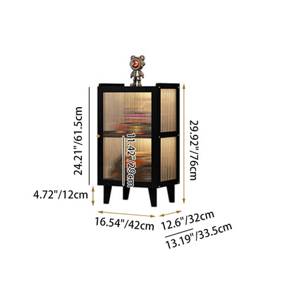 Contemporary Nordic Moso Bamboo Acrylic Rectangular Storage Cabinet 2/3/4-Cabinet For Living Room