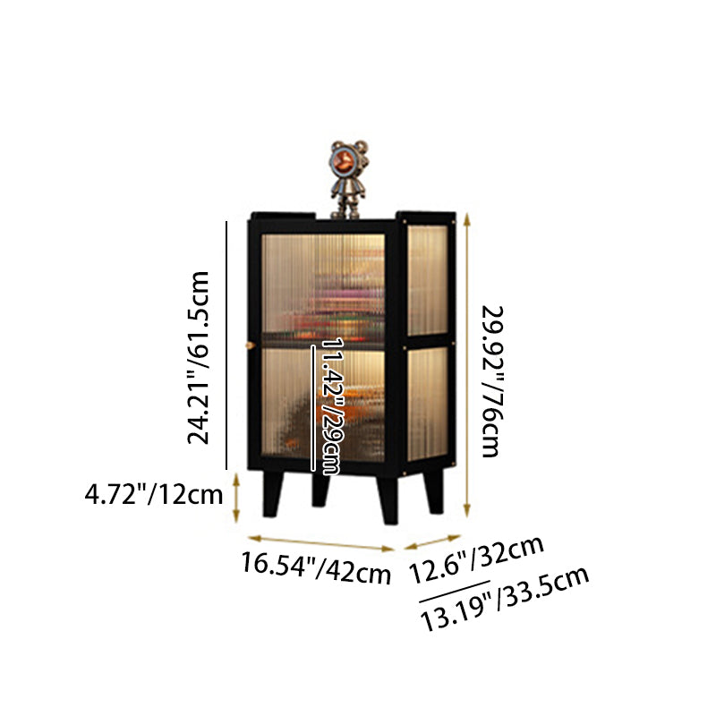 Contemporary Nordic Moso Bamboo Acrylic Rectangular Storage Cabinet 2/3/4-Cabinet For Living Room