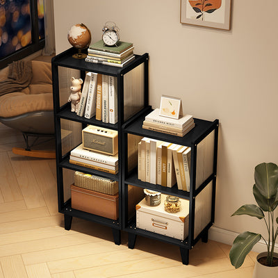 Contemporary Nordic Moso Bamboo Acrylic Rectangular Storage Cabinet 2/3/4-Cabinet For Living Room