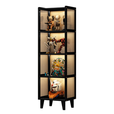 Contemporary Nordic Moso Bamboo Acrylic Rectangular Storage Cabinet 2/3/4-Cabinet For Living Room