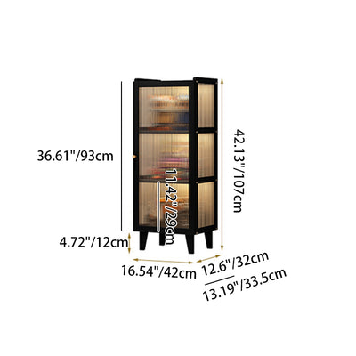 Contemporary Nordic Moso Bamboo Acrylic Rectangular Storage Cabinet 2/3/4-Cabinet For Living Room