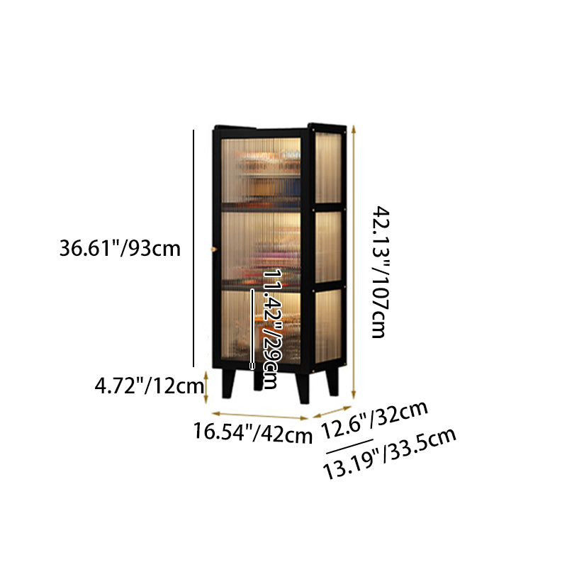 Contemporary Nordic Moso Bamboo Acrylic Rectangular Storage Cabinet 2/3/4-Cabinet For Living Room