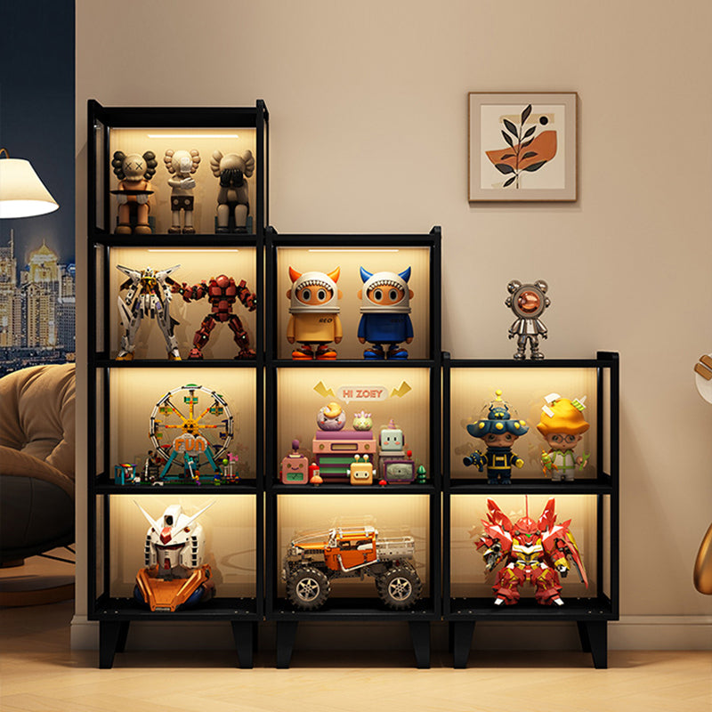 Contemporary Nordic Moso Bamboo Acrylic Rectangular Storage Cabinet 2/3/4-Cabinet For Living Room