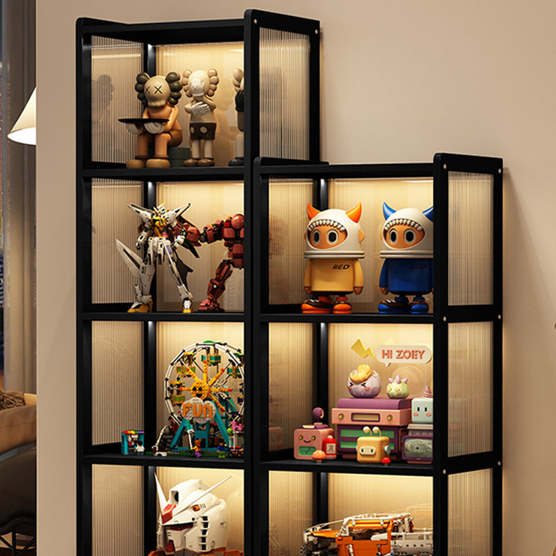 Contemporary Nordic Moso Bamboo Acrylic Rectangular Storage Cabinet 2/3/4-Cabinet For Living Room