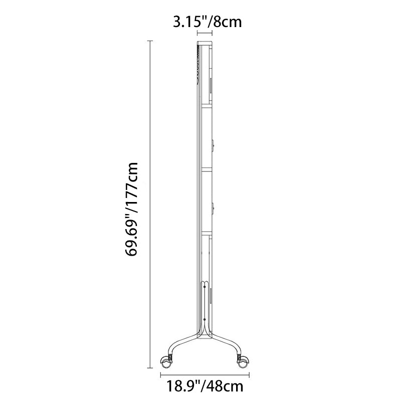 Contemporary Nordic Rectangular Cherry Wood Glass Acrylic Solid Wood Plywood Stainless Steel Full-Length Mirror Bookshelf 4-Tier For Bedroom