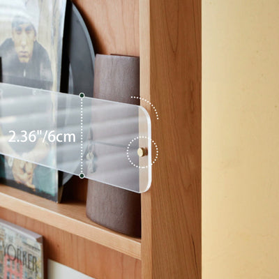 Contemporary Nordic Rectangular Cherry Wood Glass Acrylic Solid Wood Plywood Stainless Steel Full-Length Mirror Bookshelf 4-Tier For Bedroom