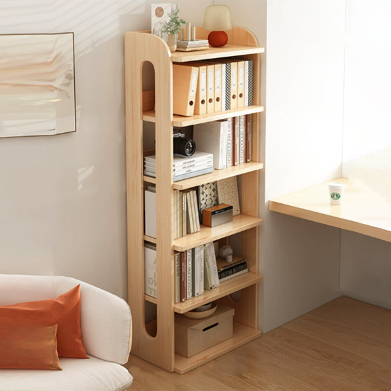 Modern Minimalist Square Rectangular Pine Wood Bookshelf 4/5/6-Tier For Living Room