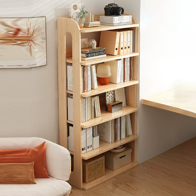 Modern Minimalist Square Rectangular Pine Wood Bookshelf 4/5/6-Tier For Living Room