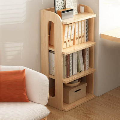 Modern Minimalist Square Rectangular Pine Wood Bookshelf 4/5/6-Tier For Living Room