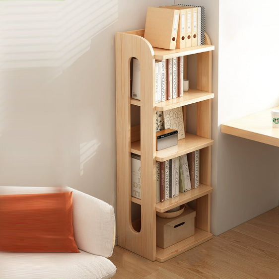 Modern Minimalist Square Rectangular Pine Wood Bookshelf 4/5/6-Tier For Living Room