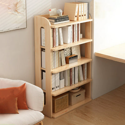 Modern Minimalist Square Rectangular Pine Wood Bookshelf 4/5/6-Tier For Living Room