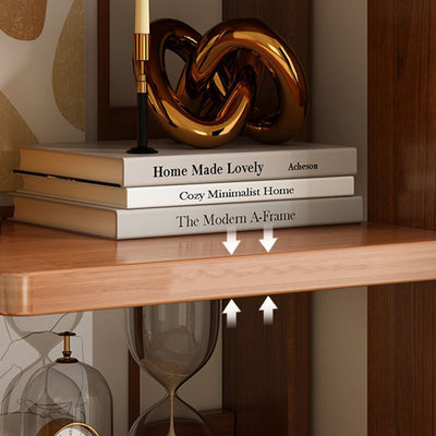 Modern Minimalist Square Rectangular Pine Wood Bookshelf 4/5/6-Tier For Living Room