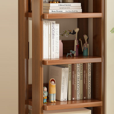 Modern Minimalist Square Rectangular Pine Wood Bookshelf 4/5/6-Tier For Living Room