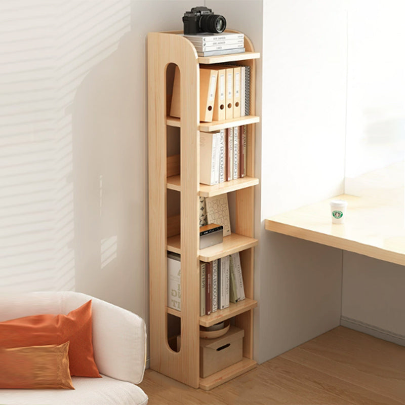 Modern Minimalist Square Rectangular Pine Wood Bookshelf 4/5/6-Tier For Living Room