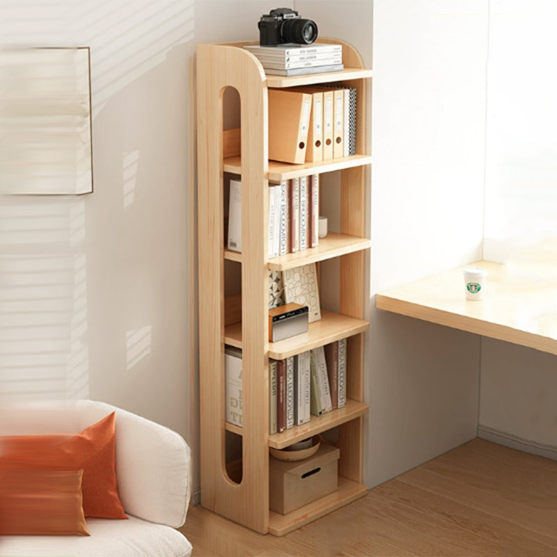 Modern Minimalist Square Rectangular Pine Wood Bookshelf 4/5/6-Tier For Living Room