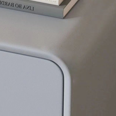 Modern Minimalist Square Rectangular Microfiber Leather Medium Density Fiberboard Nightstand 2-Drawer For Bedroom