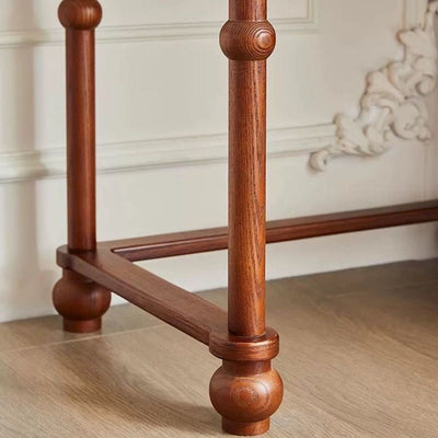 Traditional French Rectangular Pine Wood Ash Wood Solid Wood Plywood Velvet Makeup Vanity & Vanity Stool Set 2-Tier For Bedroom