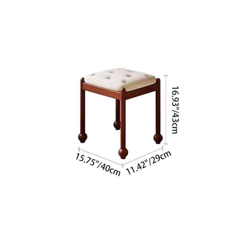 Traditional French Rectangular Pine Wood Ash Wood Solid Wood Plywood Velvet Makeup Vanity & Vanity Stool Set 2-Tier For Bedroom