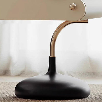 Modern Minimalist Square Rectangular Solid Wood E1 Eco-friendly Lacquered Board Stainless Steel Solid Wood Plywood Left/Right Pull Nightstand With 2-Drawer For Bedroom