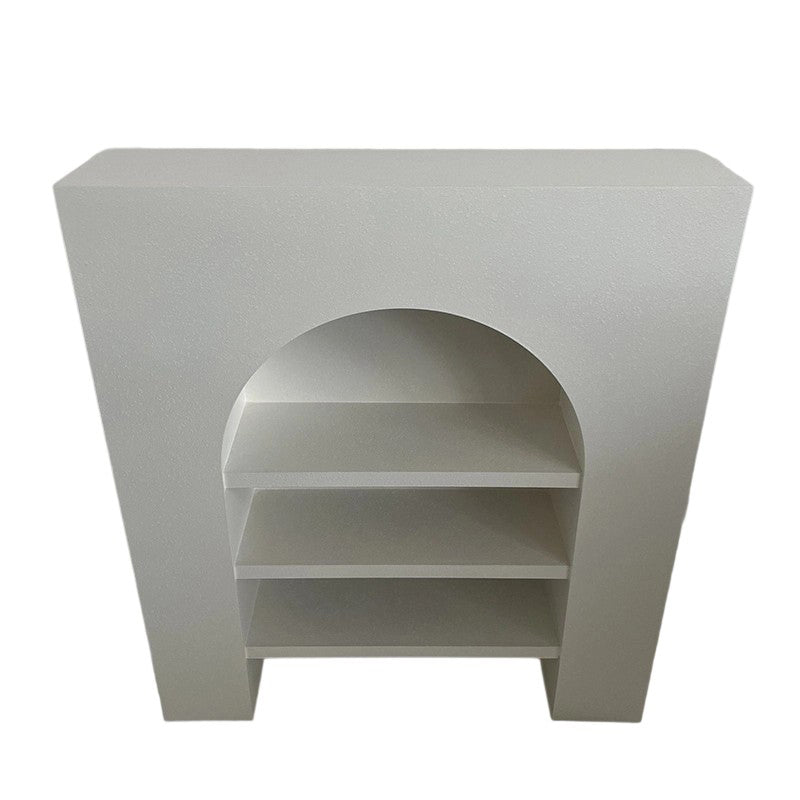 Contemporary Nordic Square Rectangular Fiberboard Display Rack 3-Tier For Living Room