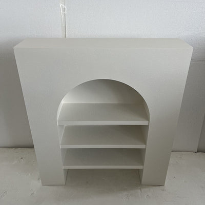 Contemporary Nordic Square Rectangular Fiberboard Display Rack 3-Tier For Living Room