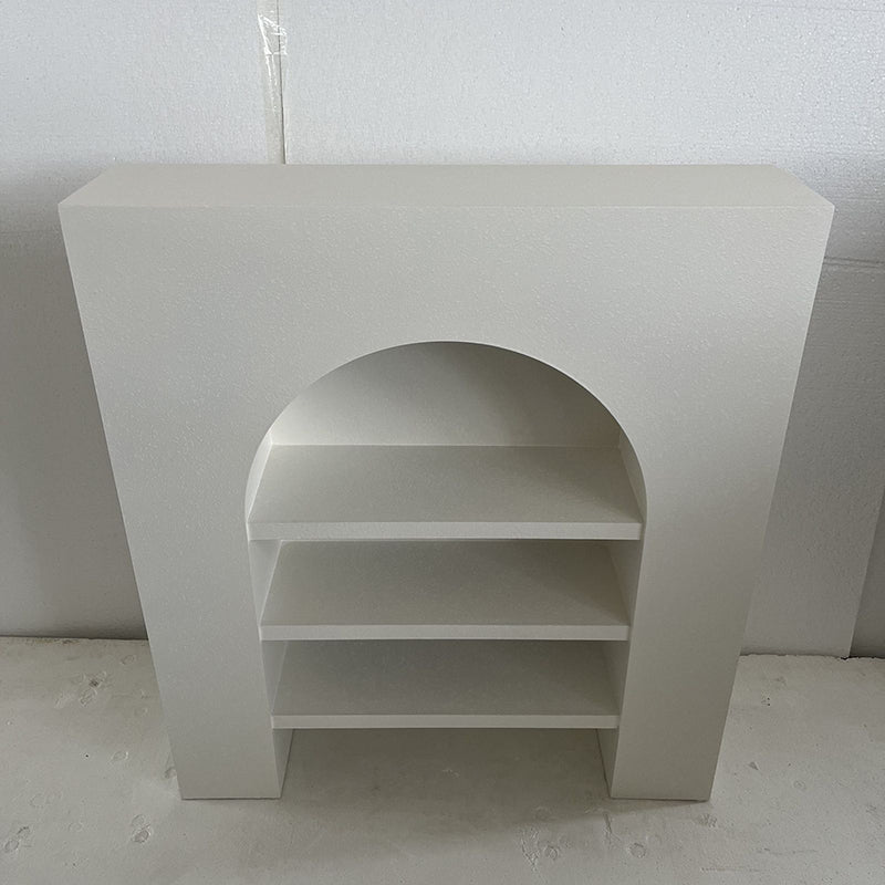 Contemporary Nordic Square Rectangular Fiberboard Display Rack 3-Tier For Living Room