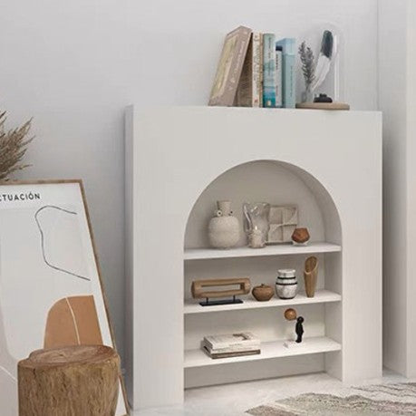 Contemporary Nordic Square Rectangular Fiberboard Display Rack 3-Tier For Living Room