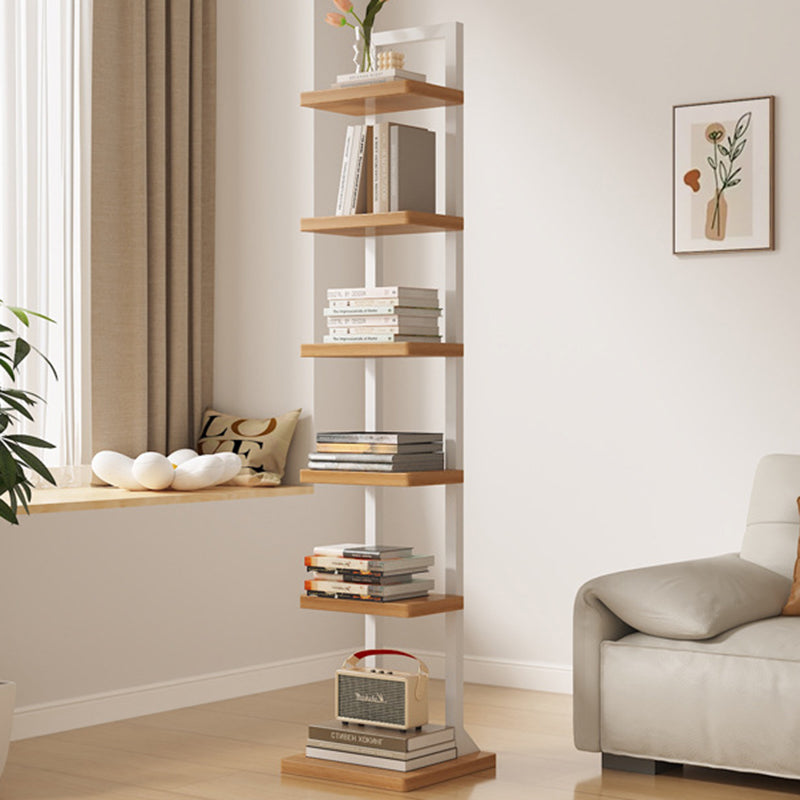 Modern Minimalist Square Rectangular Particle Board Steel Pipe Bookshelf 4/6/8/10-Tier For Living Room