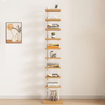 Modern Minimalist Square Rectangular Particle Board Steel Pipe Bookshelf 4/6/8/10-Tier For Living Room