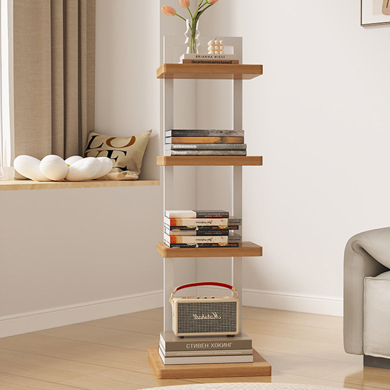 Modern Minimalist Square Rectangular Particle Board Steel Pipe Bookshelf 4/6/8/10-Tier For Living Room