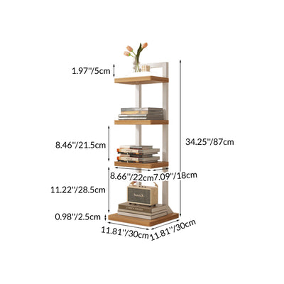 Modern Minimalist Square Rectangular Particle Board Steel Pipe Bookshelf 4/6/8/10-Tier For Living Room