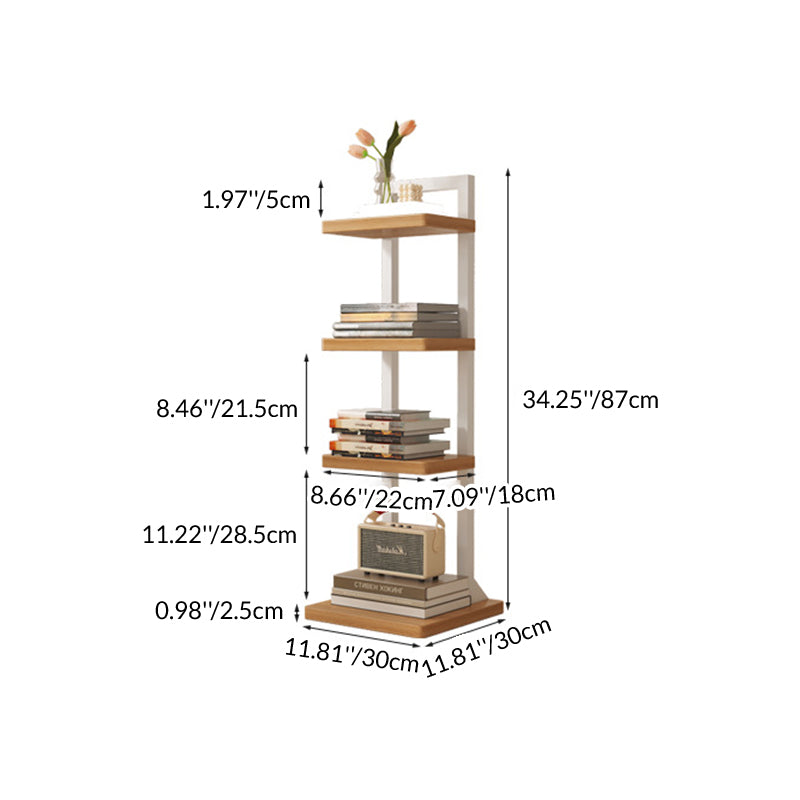 Modern Minimalist Square Rectangular Particle Board Steel Pipe Bookshelf 4/6/8/10-Tier For Living Room