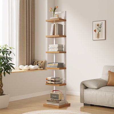 Modern Minimalist Square Rectangular Particle Board Steel Pipe Bookshelf 4/6/8/10-Tier For Living Room