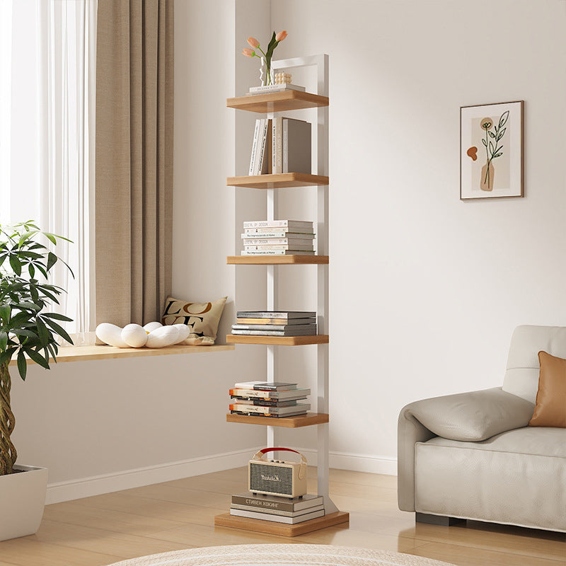 Modern Minimalist Square Rectangular Particle Board Steel Pipe Bookshelf 4/6/8/10-Tier For Living Room