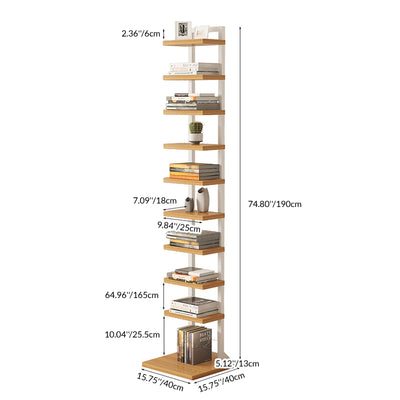 Modern Minimalist Square Rectangular Particle Board Steel Pipe Bookshelf 4/6/8/10-Tier For Living Room