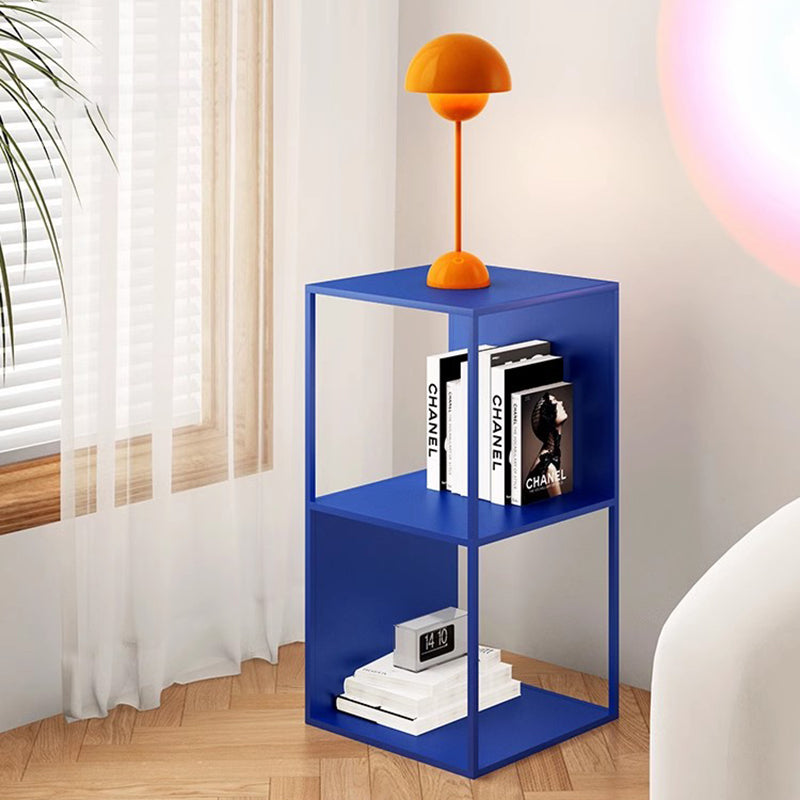 Modern Minimalist Square Rectangular Carbon Steel End Table 3-Tier For Living Room