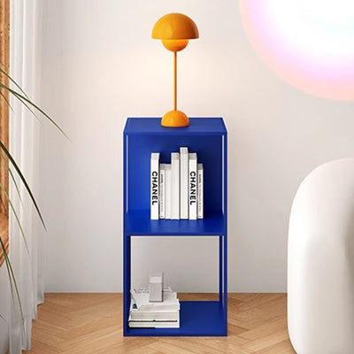 Modern Minimalist Square Rectangular Carbon Steel End Table 3-Tier For Living Room