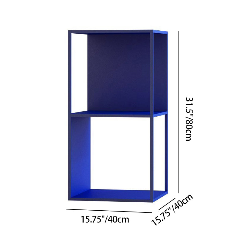 Modern Minimalist Square Rectangular Carbon Steel End Table 3-Tier For Living Room