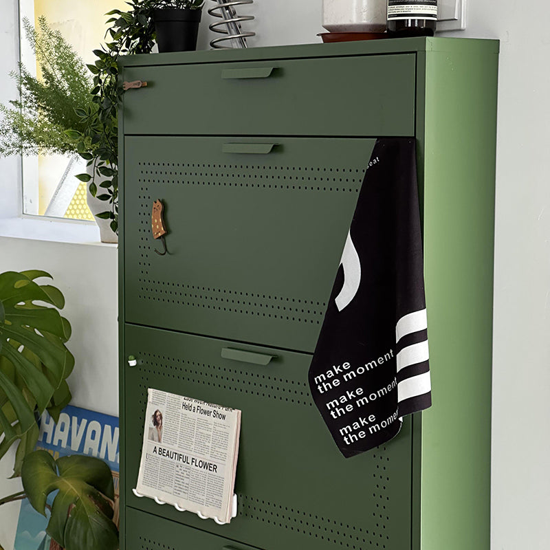 Modern Minimalist Rectangular Steel Shoe Storage 3-Tier For Entryways