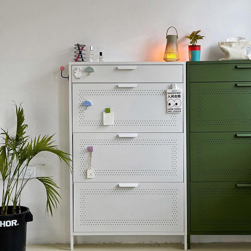 Modern Minimalist Rectangular Steel Shoe Storage 3-Tier For Entryways