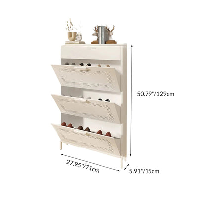 Modern Minimalist Rectangular Steel Shoe Storage 3-Tier For Entryways