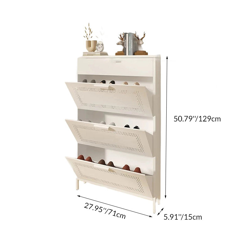 Modern Minimalist Rectangular Steel Shoe Storage 3-Tier For Entryways