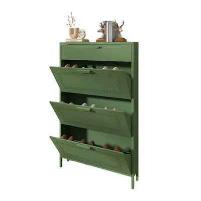 Modern Minimalist Rectangular Steel Shoe Storage 3-Tier For Entryways
