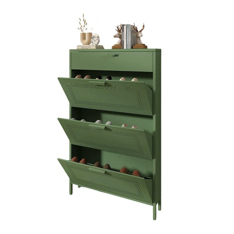 Modern Minimalist Rectangular Steel Shoe Storage 3-Tier For Entryways