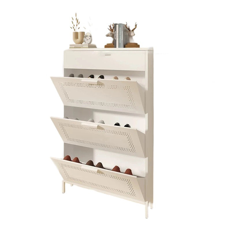 Modern Minimalist Rectangular Steel Shoe Storage 3-Tier For Entryways