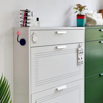 Modern Minimalist Rectangular Steel Shoe Storage 3-Tier For Entryways